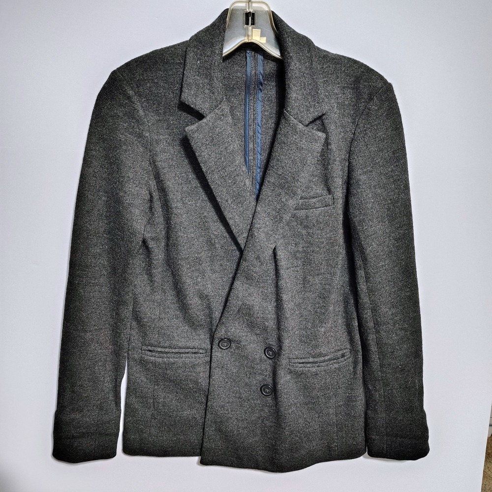 J. Crew Wool Gray Blazer Women's Size 0 Double Breasted‎ Classic Career Coat